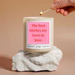 June Birthday Month Candle Gift Set. Best Bitches Are Born in June. Cheeky For Her Bestie - thumbnail 1