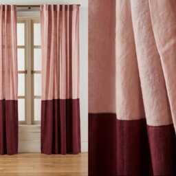 Custom Size Extra Wide Dual Color Linen Curtain, Washed Soft Linen, Long Cafe Tietop, Eyelet, Rod Pocket, Home_1026 - thumbnail 1