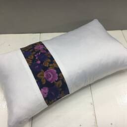 Floral Accent Pillow Cover Handwoven Silk Ikat Cushion - 12x20 - thumbnail 4