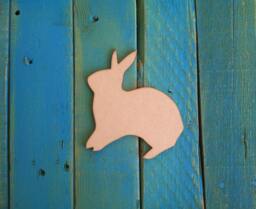 "Unfinished, Wooden, Rabbit, Diy Craft, Unpainted For Wall Decor, Wreath, Room, Avaiable From 1"" To 42" - thumbnail 1