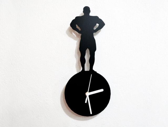 Mr Universe Front Lat Spread Silhouette - Wall Clock - image 1