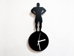 Mr Universe Front Lat Spread Silhouette - Wall Clock - thumbnail 1