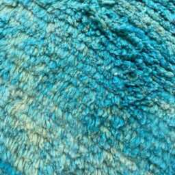 Handmade Wool Abstract Moroccan Rug, Orange Blue Contemporary Carpet - thumbnail 4