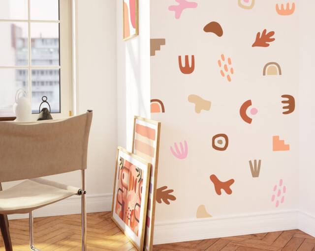Abstract Shape Wall Decals - Removable Stickers, Modern Art, Kids Room Decor, Boho Nursery Decor - image 1