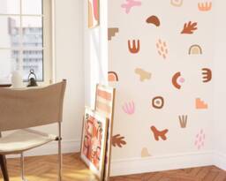 Abstract Shape Wall Decals - Removable Stickers, Modern Art, Kids Room Decor, Boho Nursery Decor - thumbnail 1