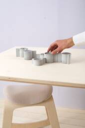 Handmade Concrete Molecule Candle Holder - Modern Geometric Design - thumbnail 1