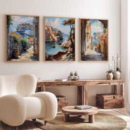 Set Of 3 Dubrovnik Posters, Croatia Prints, Wall Art, Adriatic Coast Decor, Poster, Croatian City Europe Art - thumbnail 2