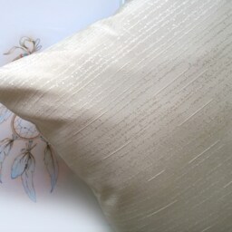 Neutral Pillow Cover Cream Beige Throw Accent Lumbar Cushion Case Silk Damask Stitch Modern Farmhouse Decor Chic White Sofa - thumbnail 3