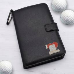 I Love Sudoku Design - Personalised Leatherette Golf Organiser Complete With Divot Repairer, Marker, Tees, Scorecard & Pencils - thumbnail 1