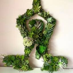 Moss Yoga Pose Sign Faux Succulent Greenery Wall Art - thumbnail 3