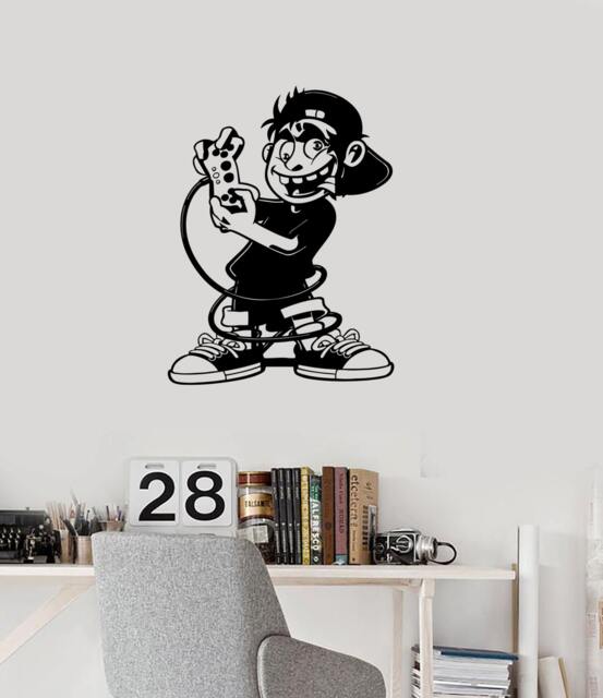 Wall Vinyl Decal Children's Room Decor Gamer Boy Computer Games Gaming Joystick Decoration - #1110Di - image 1