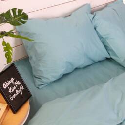 100% Cotton Pillowcase in Turquoise. Handmade Pillow Case Organic Slip Cover Natural Custom Sham European Us Sizes