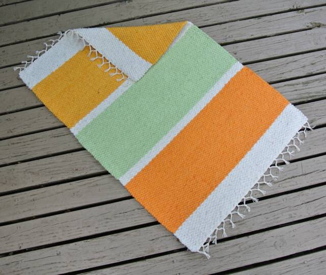 "Hand Woven Cotton Rug, Wall Hanging/ Tapestry - 24"" X 36" - image 1