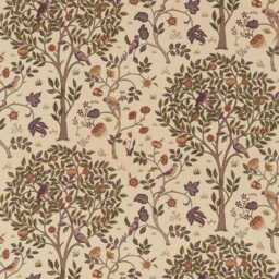 William Morris Kelmscott Tree, Arts & Crafts, Beige, Burgundy Red Green Linen Union Cushion, Throw Pillow Home Decor - thumbnail 3