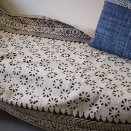 Block Printed Cotton Dhurrie Rug Handmade Indian Chic - 3x5 Ft - thumbnail 4