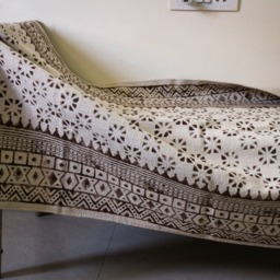Block Printed Cotton Dhurrie Rug Handmade Indian Chic - 3x5 Ft - thumbnail 2