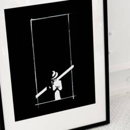 Unique Limited Edition Poster Detective Illustration One Of A Kind Art Print, Minimal Black White Wall Art Home Decor Abstract Print - thumbnail 4