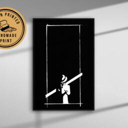 Unique Limited Edition Poster Detective Illustration One Of A Kind Art Print, Minimal Black White Wall Art Home Decor Abstract Print - thumbnail 3