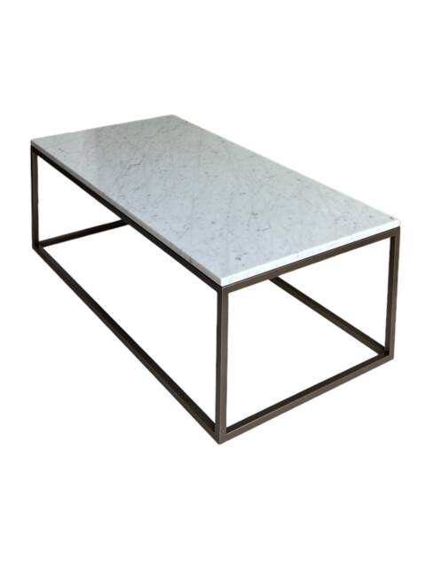 Carrara Marble Coffee Table Mild Steel Frame - image 1