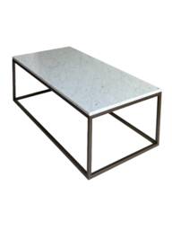 Carrara Marble Coffee Table Mild Steel Frame - thumbnail 1