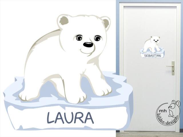 "Wall Sticker ""Polar Bear Baby Door Sign" - image 1