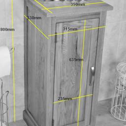 Oak Bathroom Furniture Small Vanity Cabinet - Cupboard With Shelving Storage 500 - thumbnail 4