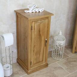 Oak Bathroom Furniture Small Vanity Cabinet - Cupboard With Shelving Storage 500 - thumbnail 3