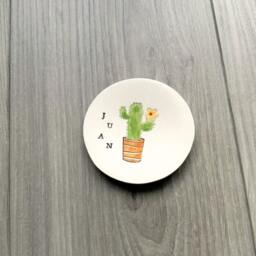 Personalized Ring Holder Men Gift Cactus Ceramic Inspirational Dish Name Pottery - thumbnail 2