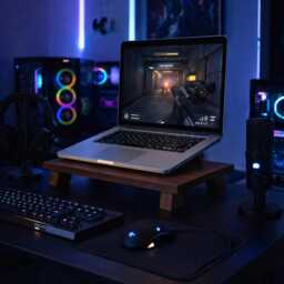 Walnut Solid Wood Monitor Riser Minimalist Desk Upgrade, Shelf, Laptop Stand - thumbnail 3