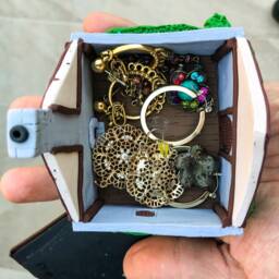 Jewelry Box Medieval House For Holding Small Items Handmade Art Miniature - thumbnail 4