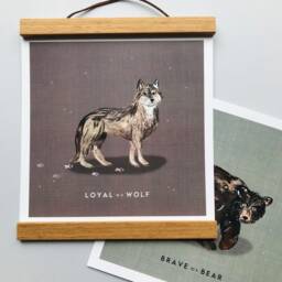 Forest Animal Footprint Bear/Bunny/Hedgehog/Fox/Badger/Owl/Wolf Art Print - thumbnail 2