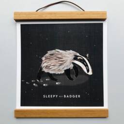 Forest Animal Footprint Bear/Bunny/Hedgehog/Fox/Badger/Owl/Wolf Art Print - thumbnail 3