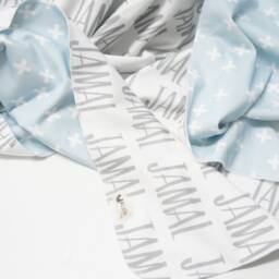Personalized Organic Cotton Baby Blanket - Black & White Crosses - thumbnail 4