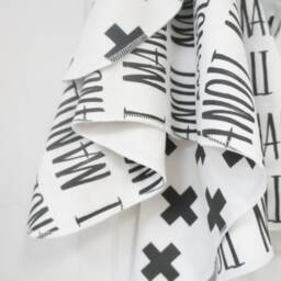 Personalized Organic Cotton Baby Blanket - Black & White Crosses - thumbnail 3