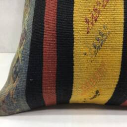 Vintage Kilim Pillow Cover, 20x20, Handwoven Turkish Bohemian - thumbnail 3