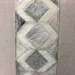 Modern Farmhouse Taupe Pillow Cover, Animal Hide Banding - thumbnail 2