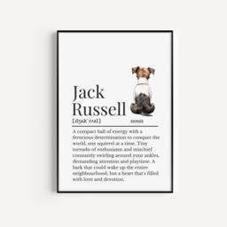 Jack Russell Definition Print, Wall Print For Owner, Dog Owner Gift, Mum, Gift - thumbnail 1