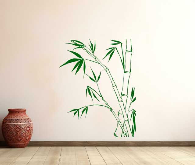 Bamboo Wall Decal Vinyl Sticker Leaves Nature Asian Home Interior Art Design Murals Bedroom Decor - 4B01O - image 1