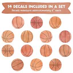 Basketball Wall Decals - Removable, Reusable Stickers Sports Nursery Decor, Kids Room Art, Boy Bedroom Decor - thumbnail 2