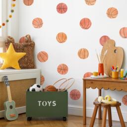 Basketball Wall Decals - Removable, Reusable Stickers Sports Nursery Decor, Kids Room Art, Boy Bedroom Decor - thumbnail 1
