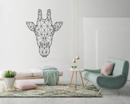 Geometric Giraffe Head Wall Decal Animal Outline Art - thumbnail 1
