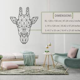 Geometric Giraffe Head Wall Decal Animal Outline Art - thumbnail 2