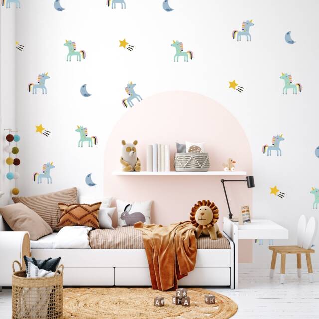 Unicorn Wall Decals Pastel Nursery, Girl's Room Decor - image 1