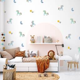 Unicorn Wall Decals Pastel Nursery, Girl's Room Decor - thumbnail 1