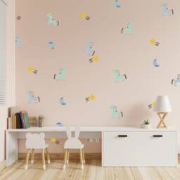 Unicorn Wall Decals Pastel Nursery, Girl's Room Decor - thumbnail 2