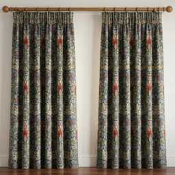 Custom Made William Morris Snakeshead Grey Blackout Lining Curtains 3