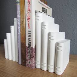 Book Shaped Bookends Concrete Bookshelf Decor Book Holder Heavy, Modern Decorative Unique Bookend Nursery Lovers Gift - thumbnail 2