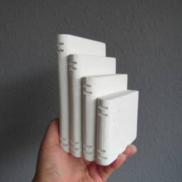 Book Shaped Bookends Concrete Bookshelf Decor Book Holder Heavy, Modern Decorative Unique Bookend Nursery Lovers Gift - thumbnail 3