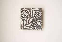 Flower Field - Ceramic & Pearl Mounted Square Tile Wall Art - Made To Order - thumbnail 1
