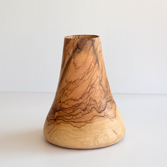 Rustic Vase, Decorative Wood Handmade Wooden Home Decor, Boho Farmhouse Gift, Dry Flower Indoor Decor - image 1